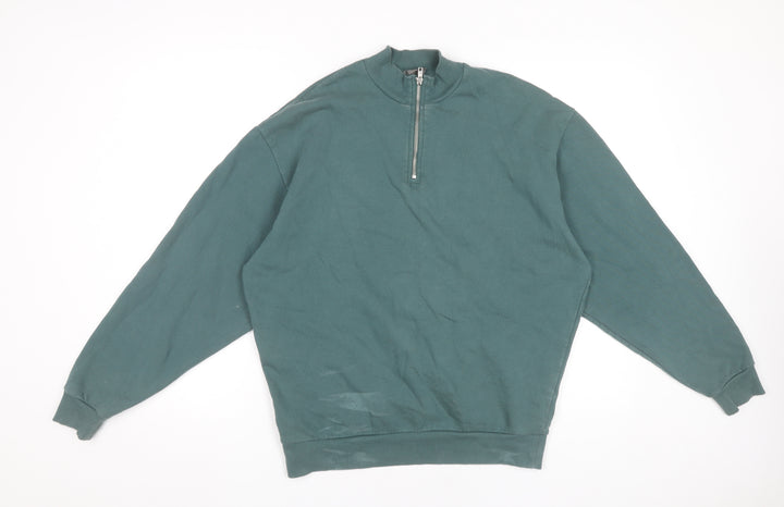 ASOS Men’s Green XS 1/4 Zip Mock Neck Sweatshirt