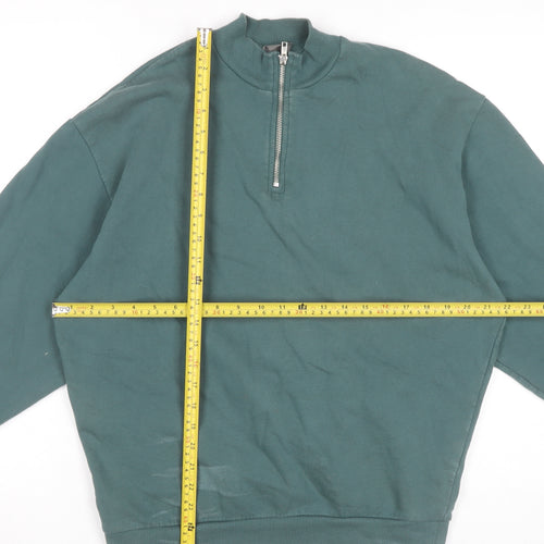 ASOS Men’s Green XS 1/4 Zip Mock Neck Sweatshirt