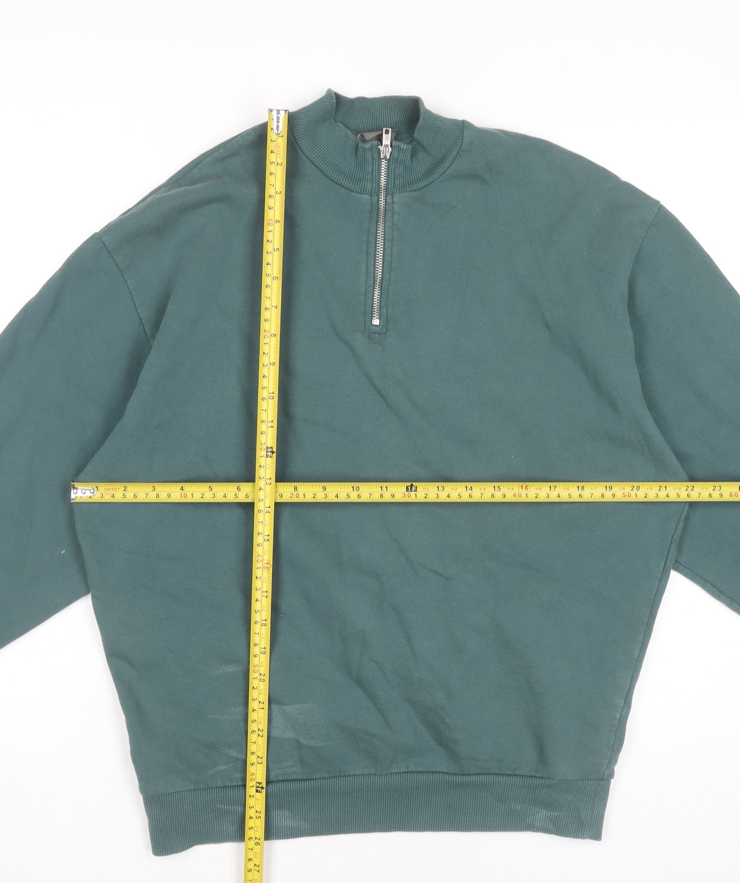 ASOS Men’s Green XS 1/4 Zip Mock Neck Sweatshirt