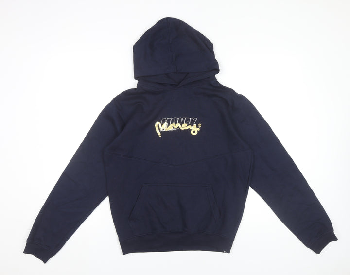 Money Boys Blue Pullover Hoodie 10-11 Years Logo Graphic Print