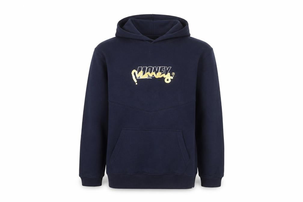 Money Boys Blue Pullover Hoodie 10-11 Years Logo Graphic Print