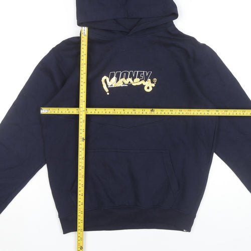 Money Boys Blue Pullover Hoodie 10-11 Years Logo Graphic Print
