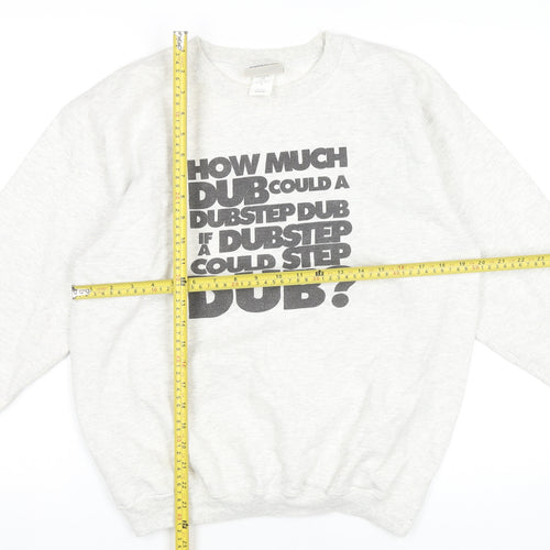 Hanes Unisex Grey Music Graphic Pullover Sweatshirt Size S