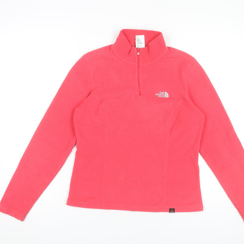 The North Face Womens Pink Fleece Sweatshirt Small 1/4 Zip Outdoor