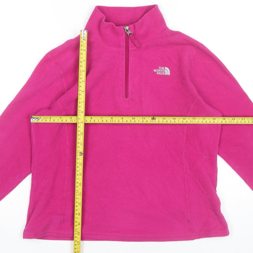 The North Face Girls Pink Fleece Sweatshirt XL (18 Years) 1/4 Zip Pullover