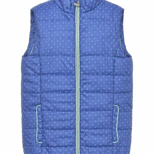Reserved Girls Blue Polka Dot Puffer Waistcoat 9-10 Years Sleeveless Vest