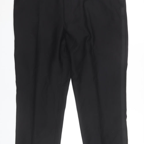 Jeff Banks Men's Black Wool Dress Pants 42in Waist Regular Fit