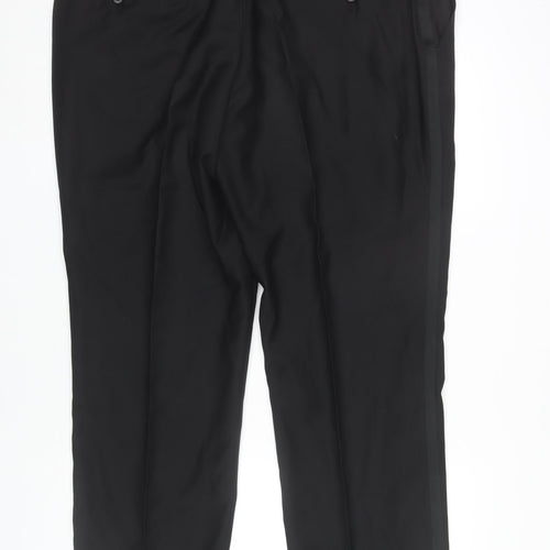 Jeff Banks Men's Black Wool Dress Pants 42in Waist Regular Fit