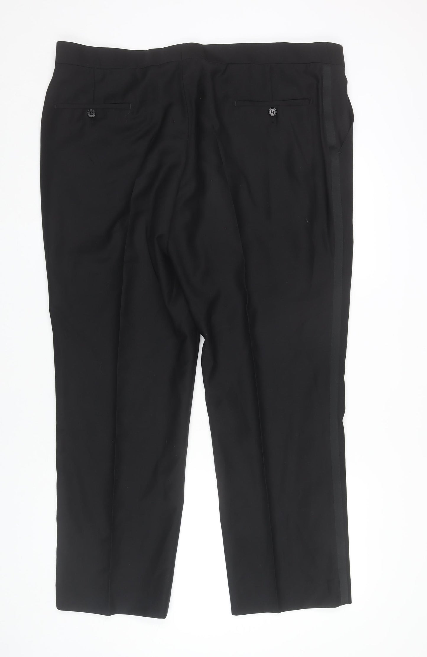 Jeff Banks Men's Black Wool Dress Pants 42in Waist Regular Fit