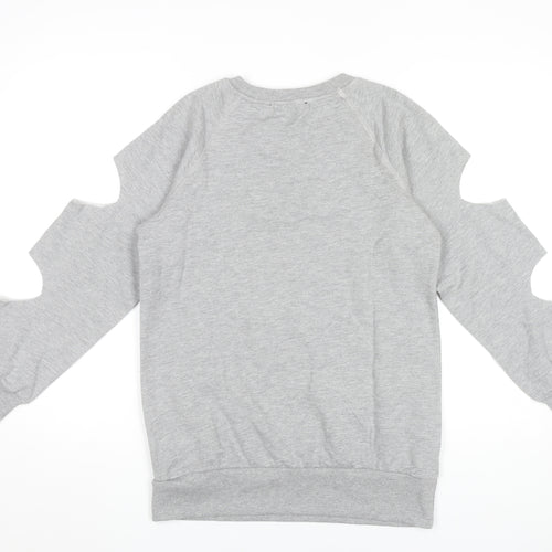 Oh My Days Womens Grey Graphic Pullover Sweatshirt UK 8