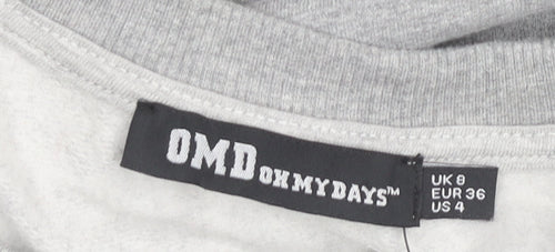 Oh My Days Womens Grey Graphic Pullover Sweatshirt UK 8