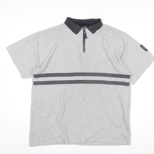 Off Shore Equipment Men’s Grey Polo Shirt L Vintage Zip Collar