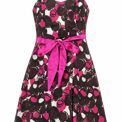 Début Women’s Pink Black A-Line Knee Length Sleeveless Dress Size 14
