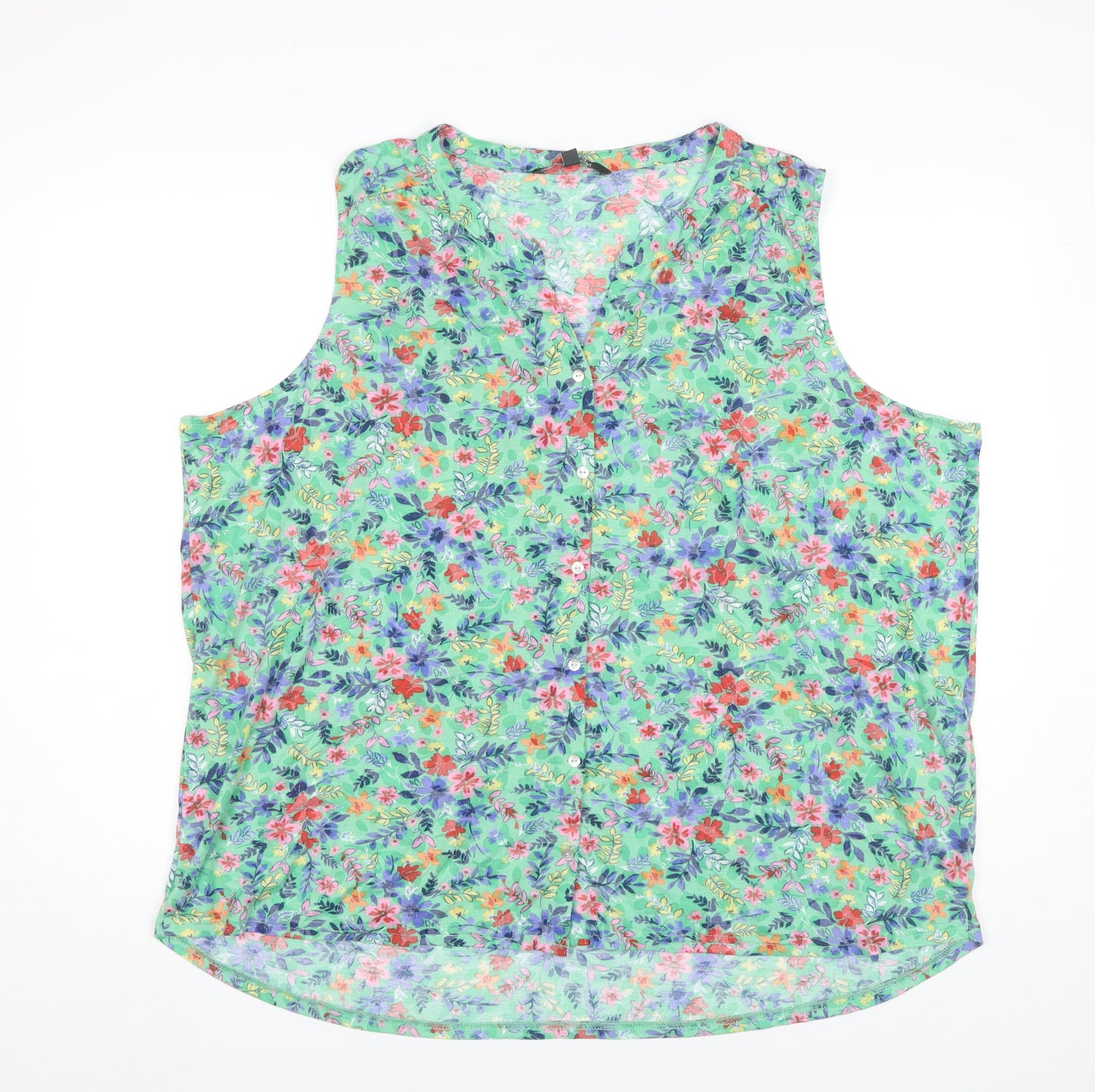 Bonmarché Womens Multicoloured Floral Sleeveless Blouse Size 28