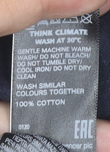 Marks and Spencer Womens Blue Size 12 Sleeveless Cotton Blouse