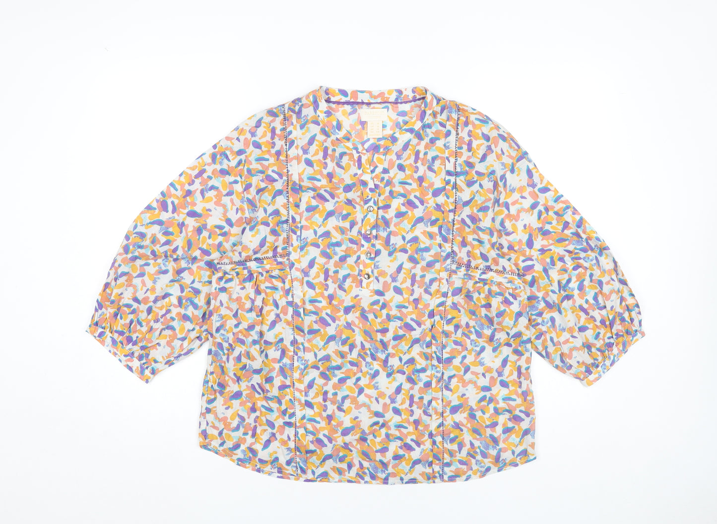 Barefoot Clothing Women’s Multicoloured Cotton Blouse UK 14 Tunic
