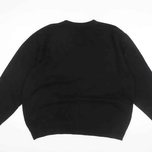 Redhanded Unisex Adults Black 2XL Pullover Sweatshirt Graphic Print Cotton Blend