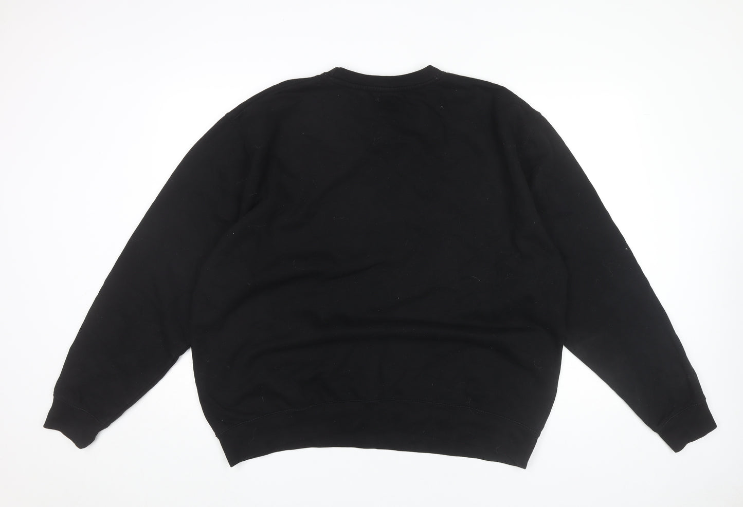 Redhanded Unisex Adults Black 2XL Pullover Sweatshirt Graphic Print Cotton Blend