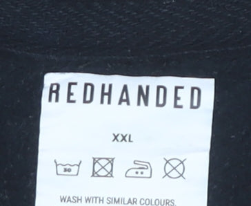 Redhanded Unisex Adults Black 2XL Pullover Sweatshirt Graphic Print Cotton Blend