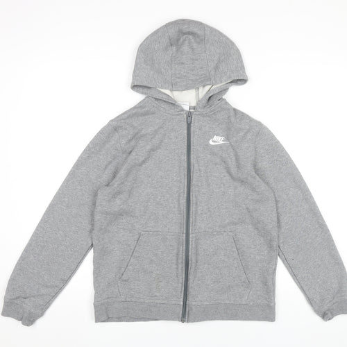 Nike Boys Grey XL Full Zip Hoodie Sweatshirt Jacket Cotton Blend