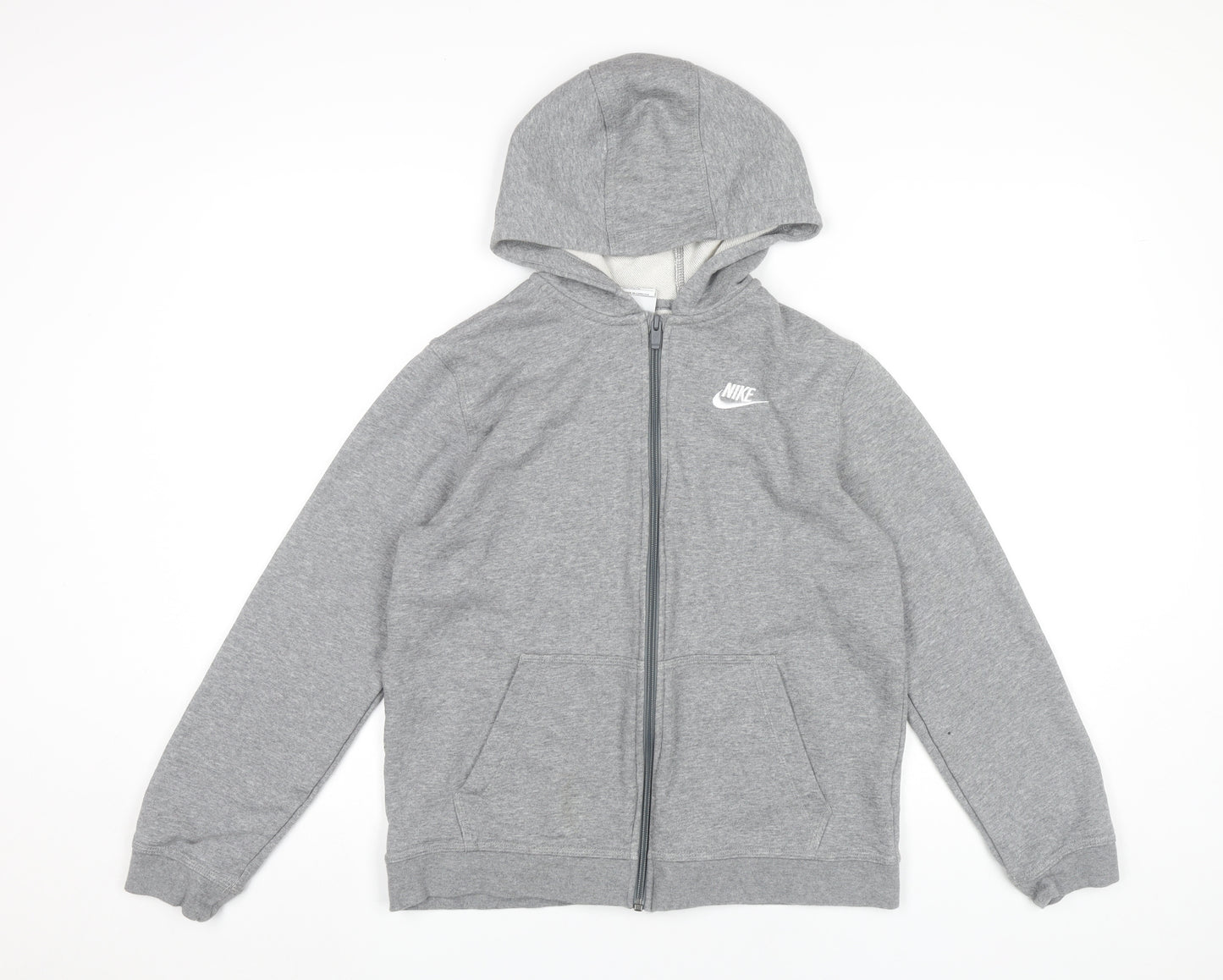 Nike Boys Grey XL Full Zip Hoodie Sweatshirt Jacket Cotton Blend