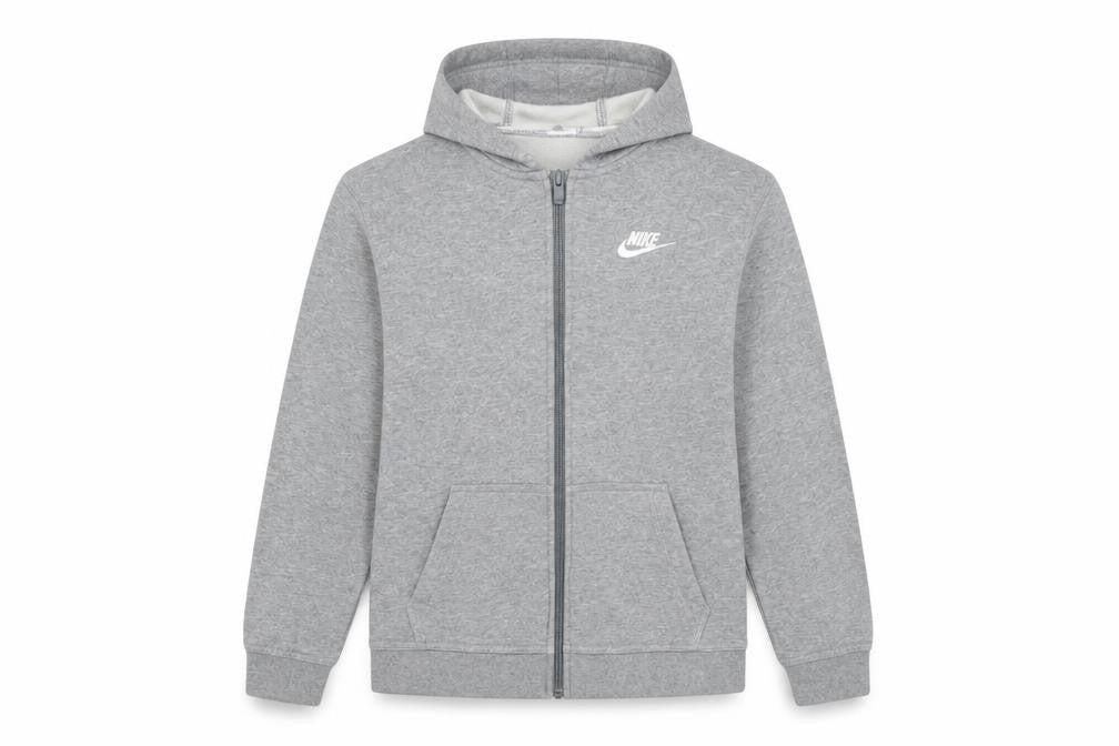 Nike Boys Grey XL Full Zip Hoodie Sweatshirt Jacket Cotton Blend