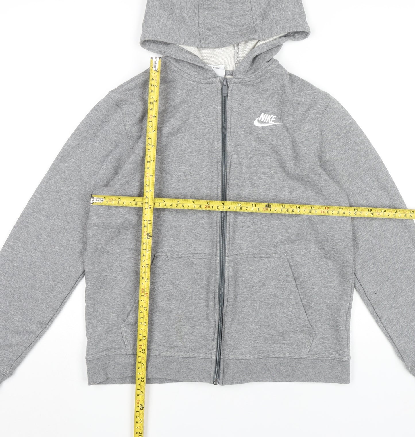 Nike Boys Grey XL Full Zip Hoodie Sweatshirt Jacket Cotton Blend