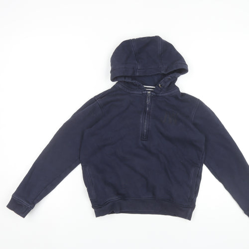 Jack Wills Boys Blue Hoodie 9-10Y Henley 1/2 Zip Cotton Blend