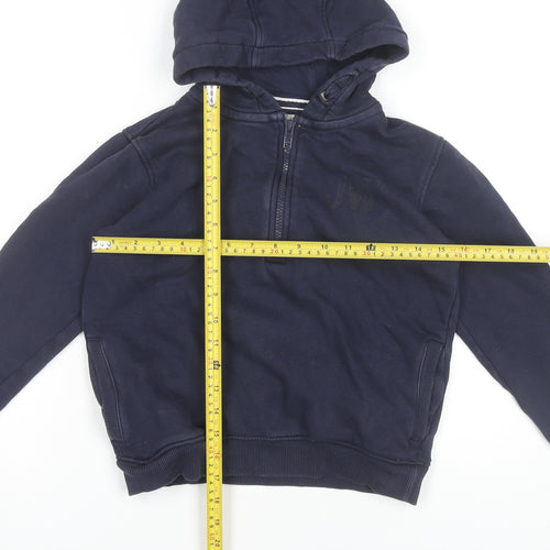 Jack Wills Boys Blue Hoodie 9-10Y Henley 1/2 Zip Cotton Blend
