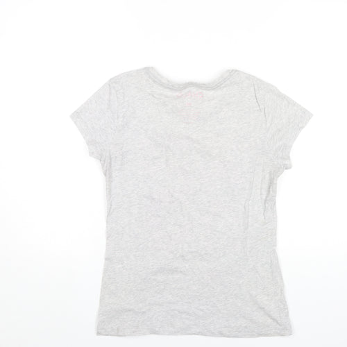 Chalo Womens Grey Cotton Graphic T-Shirt Size M Casual Travel