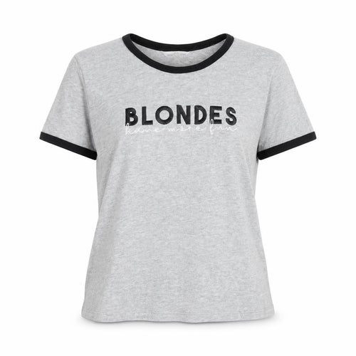 Neon Sheep Womens Grey Ringer T-Shirt Size M Short Sleeve Casual