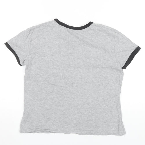 Neon Sheep Womens Grey Ringer T-Shirt Size M Short Sleeve Casual