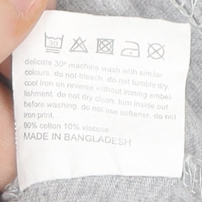 Neon Sheep Womens Grey Ringer T-Shirt Size M Short Sleeve Casual