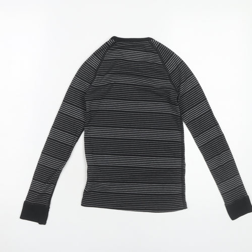 Odlo Boys Black Striped Long Sleeve Activewear T-Shirt Size 10 Years