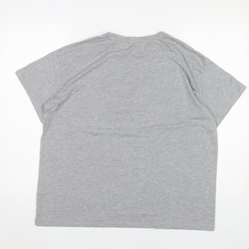 Apricot Womens Grey Heart Print T-Shirt Size 12 Short Sleeve
