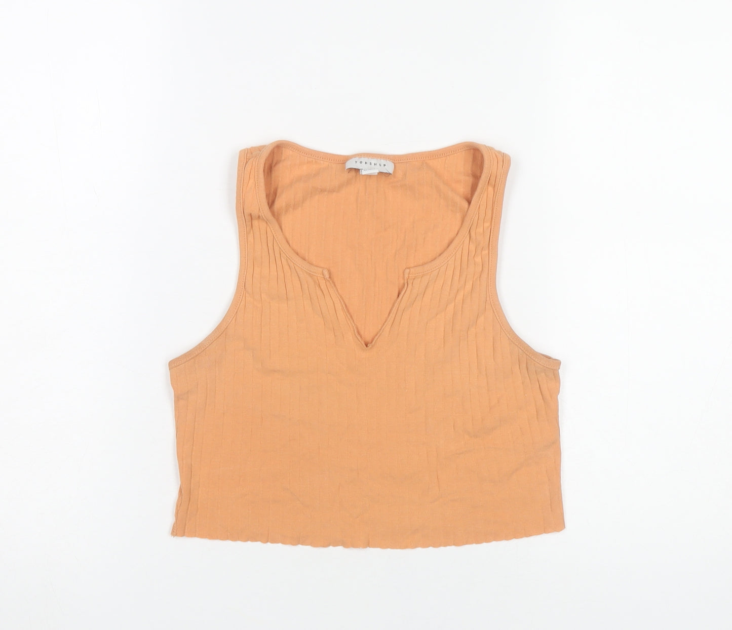 Topshop Women’s Orange Cropped Cotton Tank Top UK 8