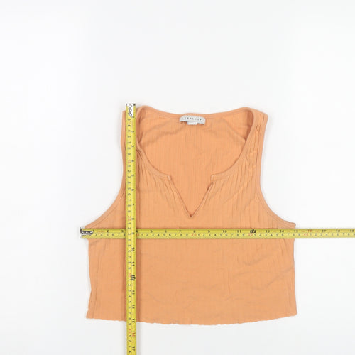 Topshop Women’s Orange Cropped Cotton Tank Top UK 8