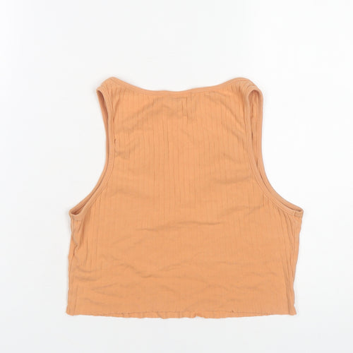 Topshop Women’s Orange Cropped Cotton Tank Top UK 8
