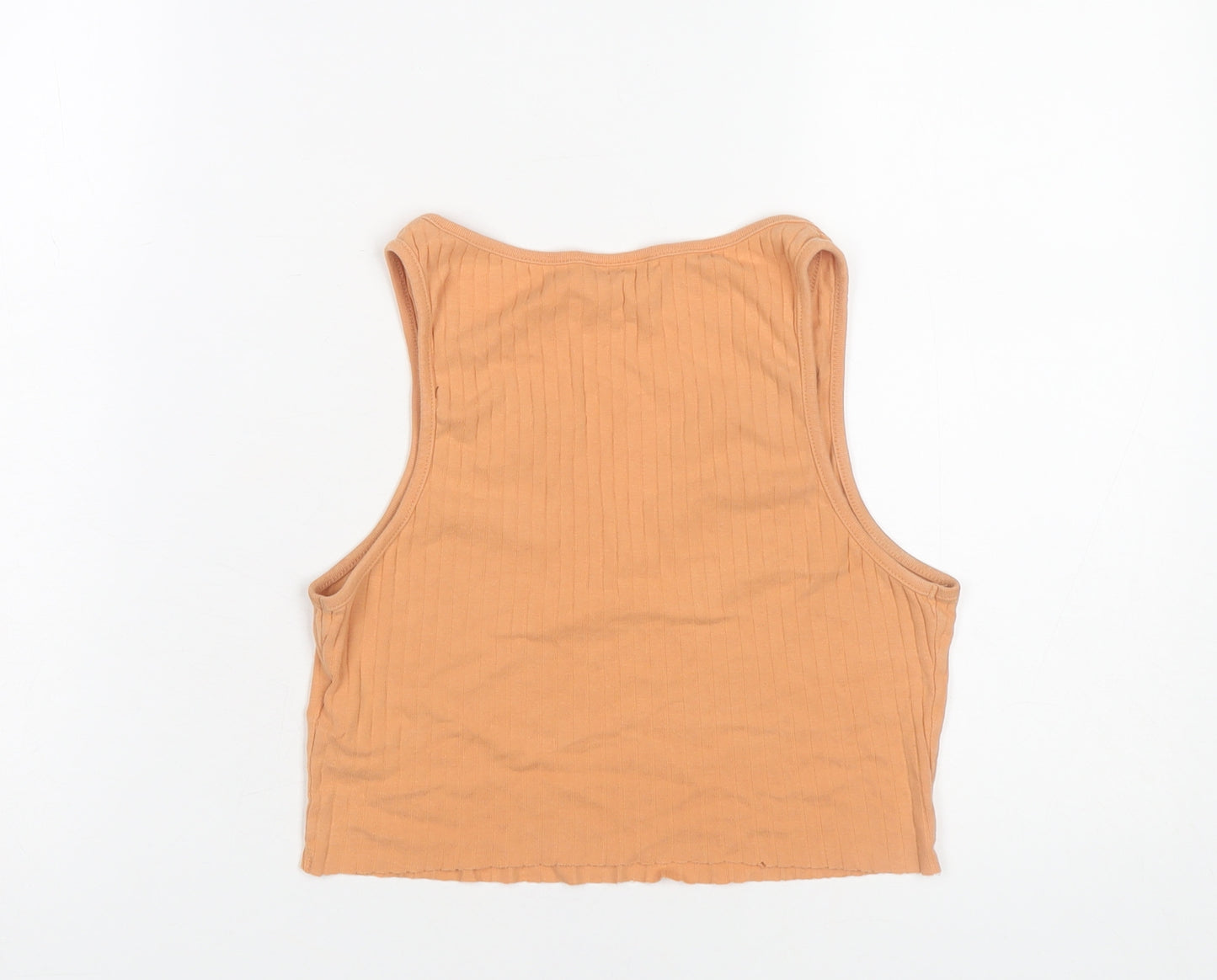 Topshop Women’s Orange Cropped Cotton Tank Top UK 8