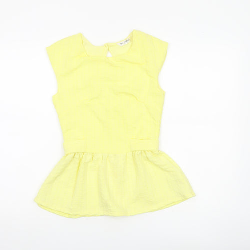 Miss Selfridge Women’s Yellow Peplum Sleeveless Blouse UK 8