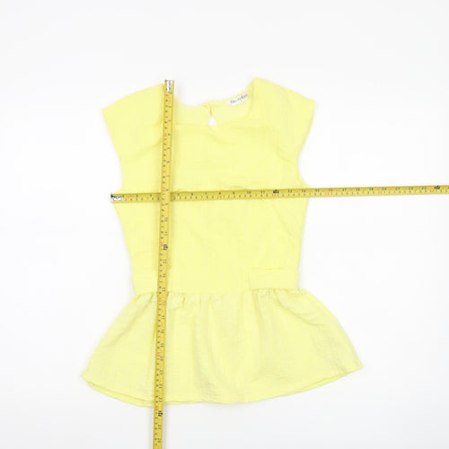 Miss Selfridge Women’s Yellow Peplum Sleeveless Blouse UK 8
