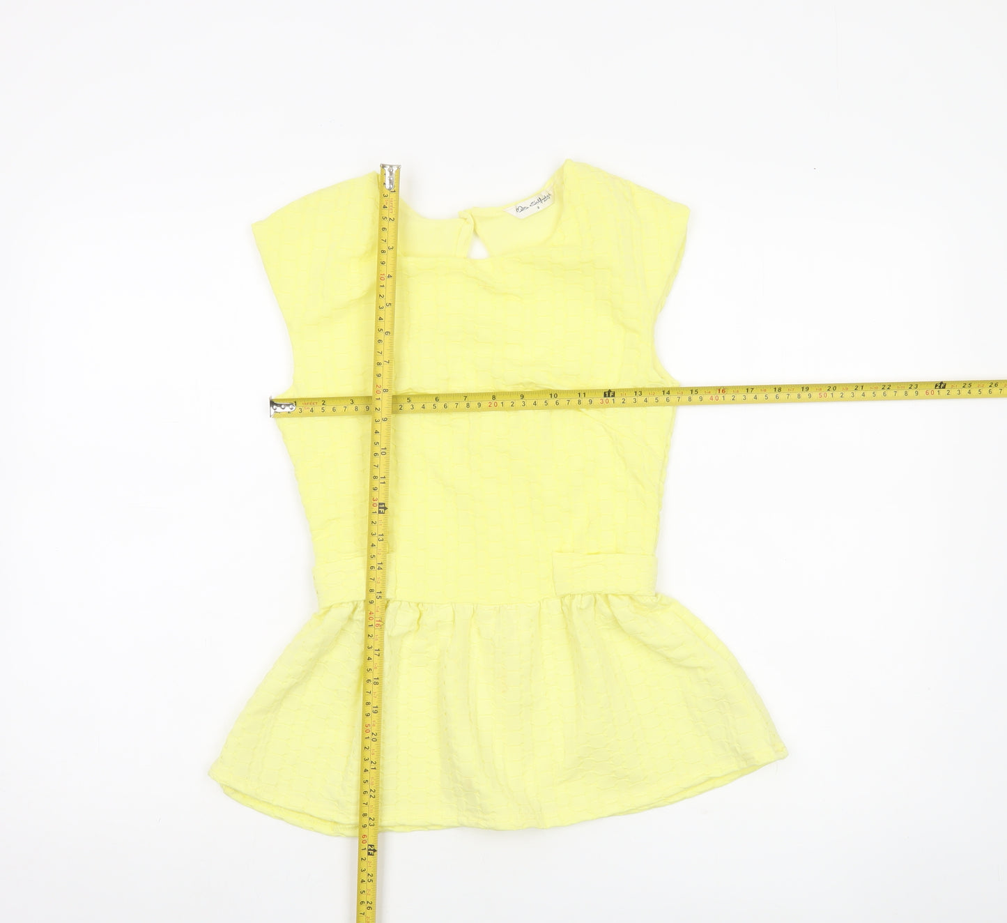 Miss Selfridge Women’s Yellow Peplum Sleeveless Blouse UK 8