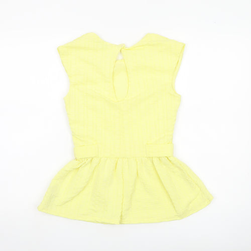 Miss Selfridge Women’s Yellow Peplum Sleeveless Blouse UK 8