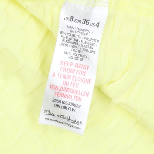Miss Selfridge Women’s Yellow Peplum Sleeveless Blouse UK 8