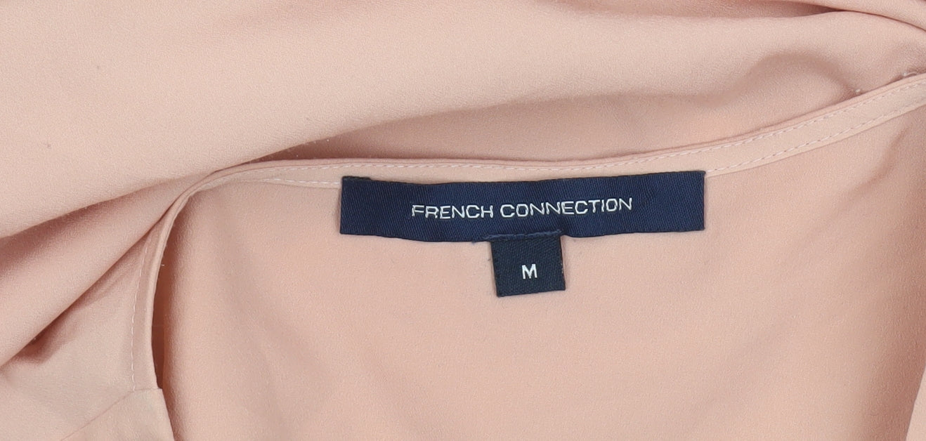 French Connection Womens Beige Tunic Blouse M V-Neck Sleeveless