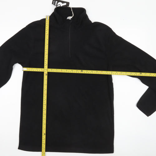 Roly Men’s Black Small Fleece Pullover Sweatshirt 1/2 Zip Mock Neck