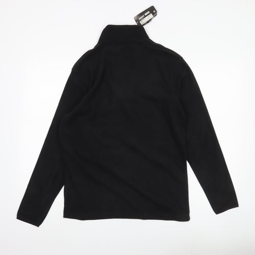 Roly Men’s Black Small Fleece Pullover Sweatshirt 1/2 Zip Mock Neck
