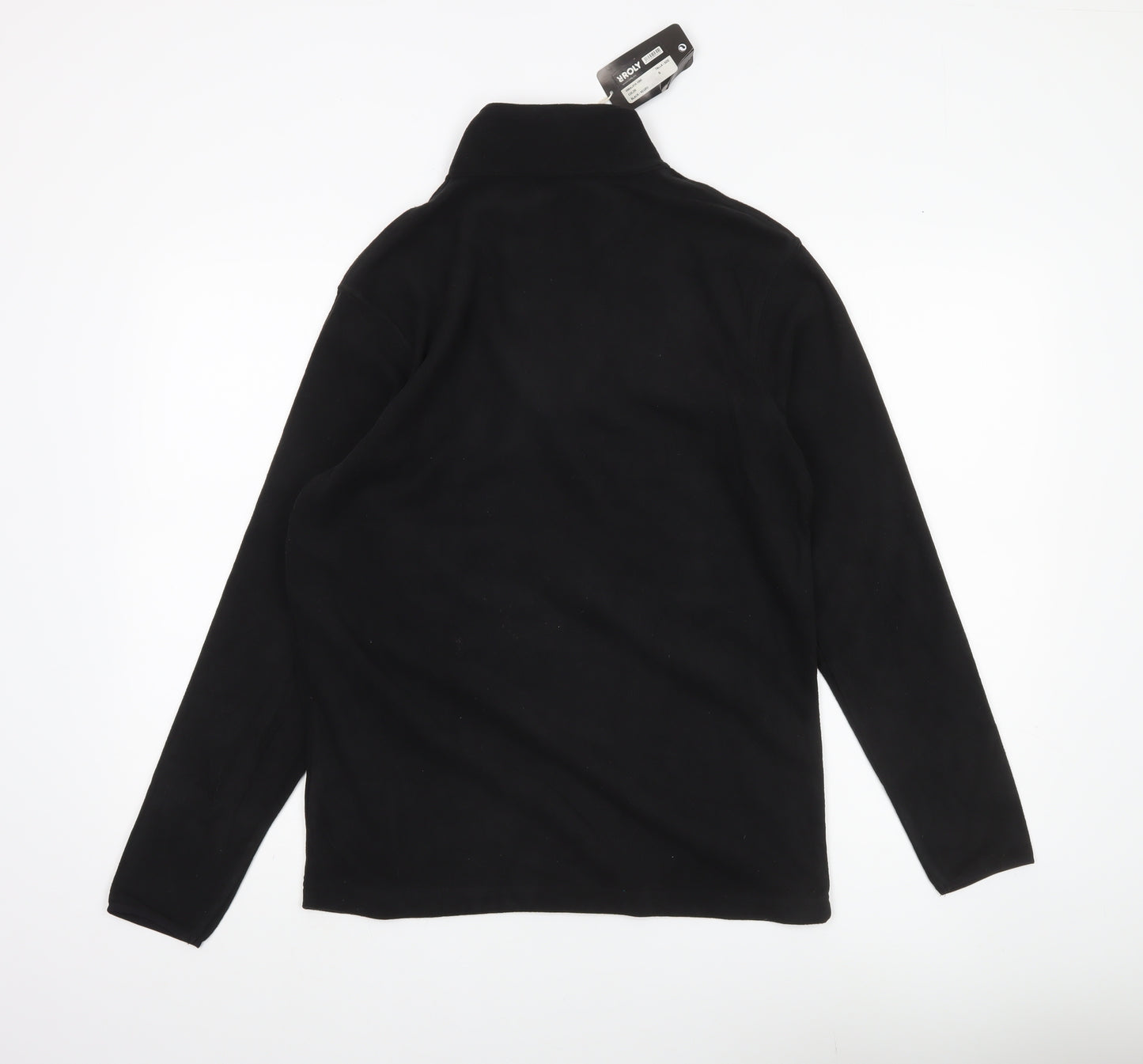 Roly Men’s Black Small Fleece Pullover Sweatshirt 1/2 Zip Mock Neck
