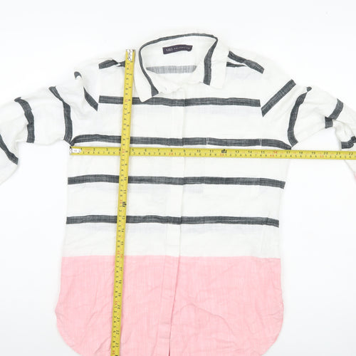 Marks and Spencer Womens Button-Up Shirt UK 6 Stripe Colourblock Cotton