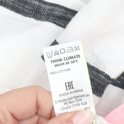 Marks and Spencer Womens Button-Up Shirt UK 6 Stripe Colourblock Cotton